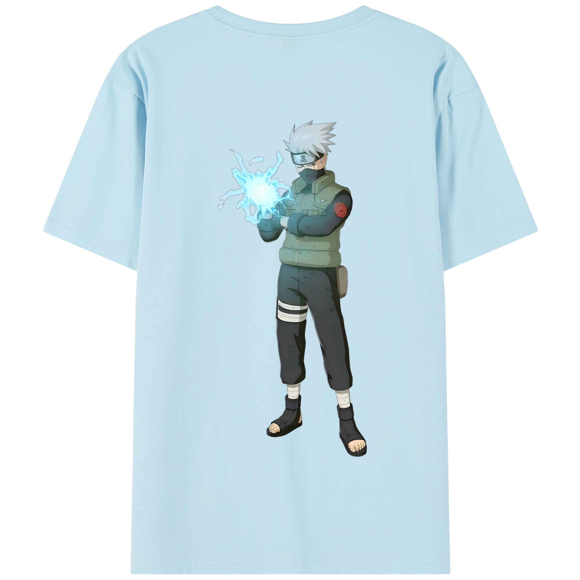（画像用） NARUTO -ナルト- はたけ カカシ Hatake Kakashi 綿100％半袖Tシャツ（背面プリント）